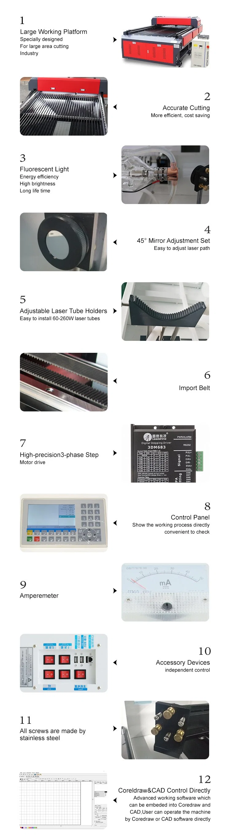 Lihua Manufacturing Processing 300w Cnc Wooden Acrylic Co2 Laser Cutting Machine